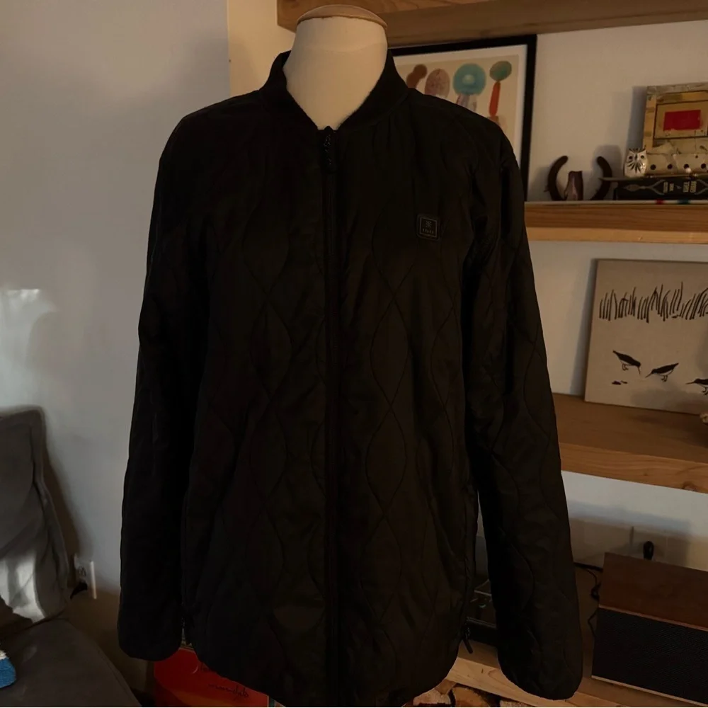Roark Mens Black Quilted Primaloft Insulated Lightweight Bomber Zip Jacket sz L